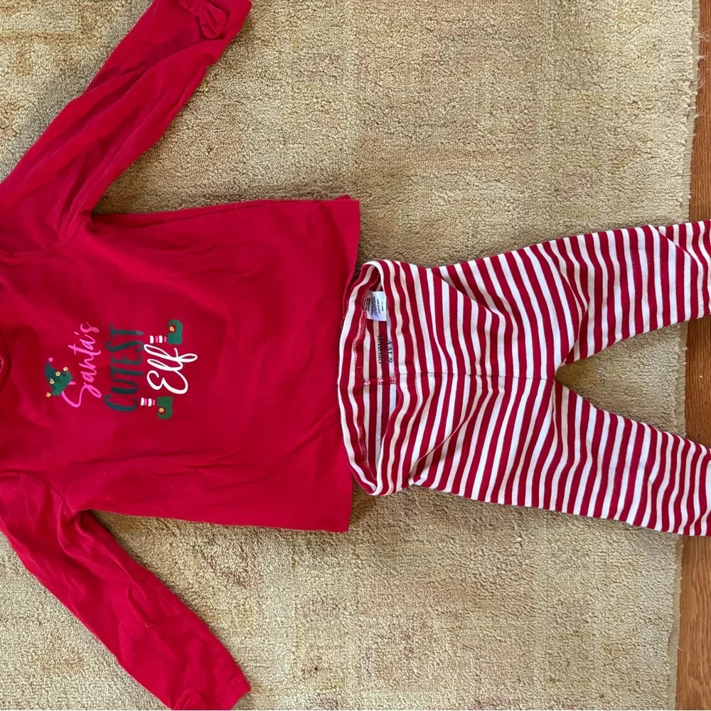Festive Red Striped Santa Kids Pajama Set - Picture 7 of 15